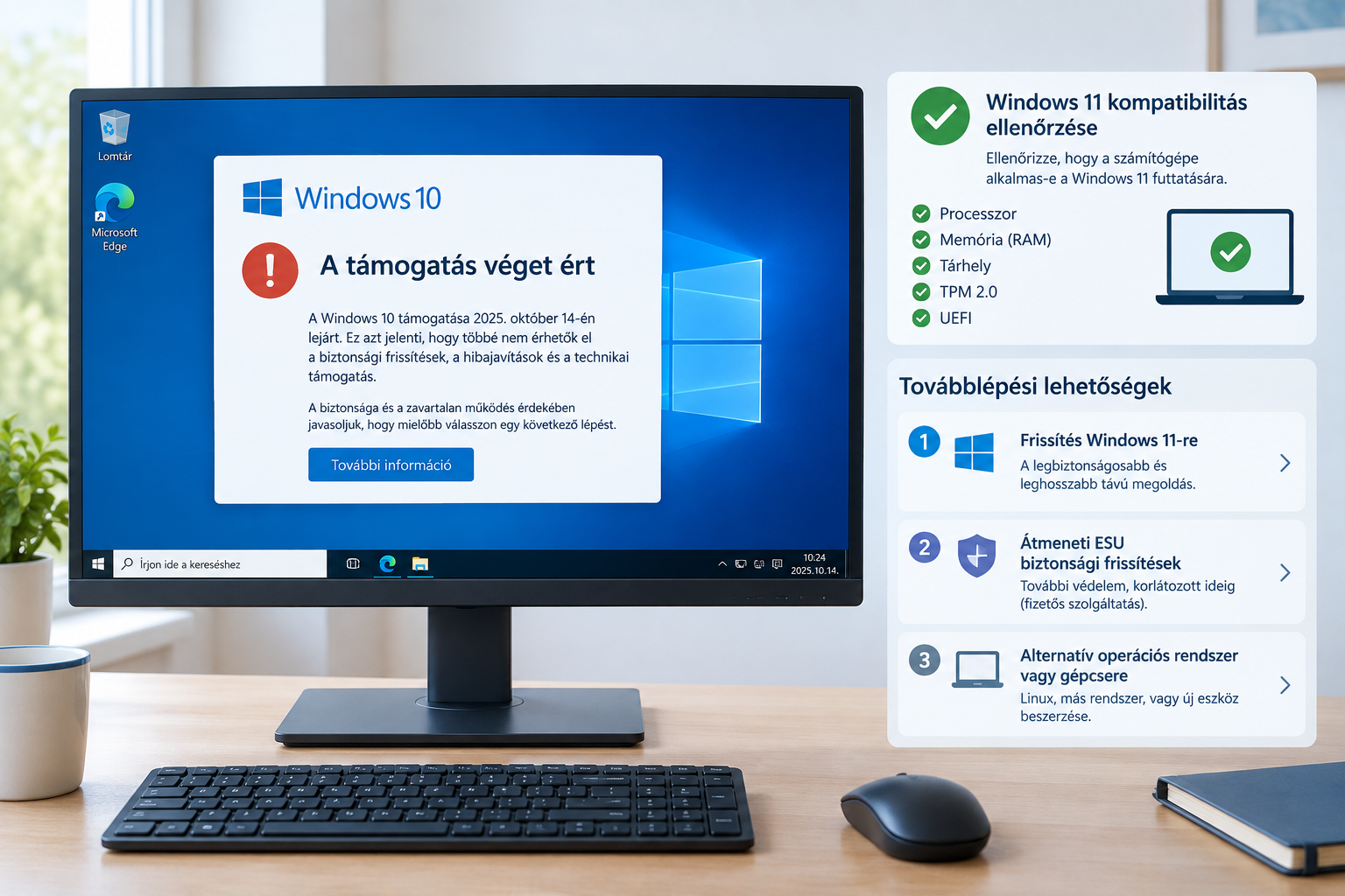 Windows 10 támogatás vége – mit érdemes tenni?