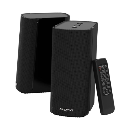 Creative T100 Compact Hi-Fi 2.0 Desktop Speakers for Computers and Laptops Black - 51MF1690AA000