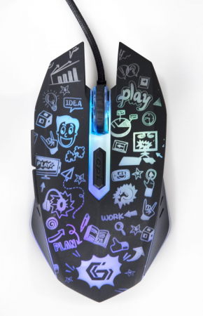 Gembird MUS-6B-GRAFIX-01 optical mouse Black - MUS-6B-GRAFIX-01