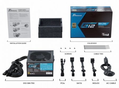 Seasonic 750W 80+ Gold G12 GM - G12-GM-750