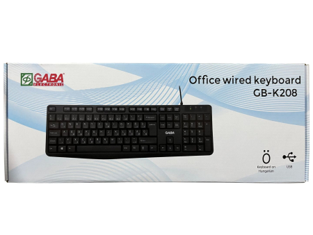 Gaba GB-K208 Office Wired Keyboard Black HU - GB-K208