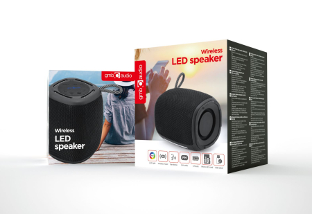 Gembird SPK-BT-LED-03-BK Bluetooth Speaker Black - SPK-BT-LED-03-BK