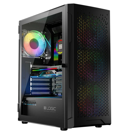 Logic Aramis ARGB Midi Tempered Glass Black - AT-ARAMIS-10-0000000-0002