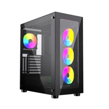 Gembird Fornax X450MAX ARGB Tempered Glass Black - CCC-FC-X450MAX