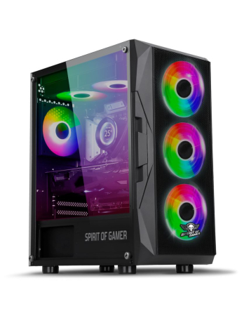 Spirit Of Gamer Rogue 7 RGB Tempered Glass Black - 8303RA