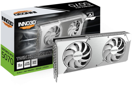 Inno3D GeForce RTX5070 12GB GDDR7 Twin X2 OC White - N50702-12D7X-195064W