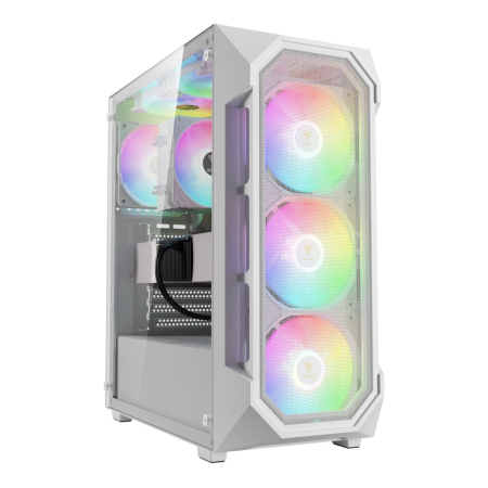 Gamdias Aura GC1 Elite WH ARGB Tempered Glass White - 16333-120B4-40000-G