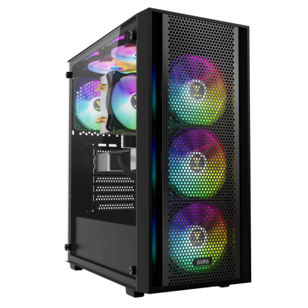 Gamdias Aura GC2 Elite ARGB Tempered Glass Black - 16333-12664-40000-G