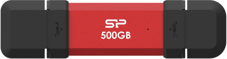 (külső) Silicon Power 500GB USB-C/USB3.2 DS72 Red - SP500GBUC3S72VPR