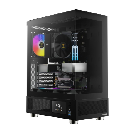 Gamdias Atlas E1 ARGB Tempered Glass Black - 16332-924A3-30000-G