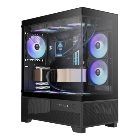 Gamdias Aura GC12 ARGB Tempered Glass Black - 16332-622GB-30000-G