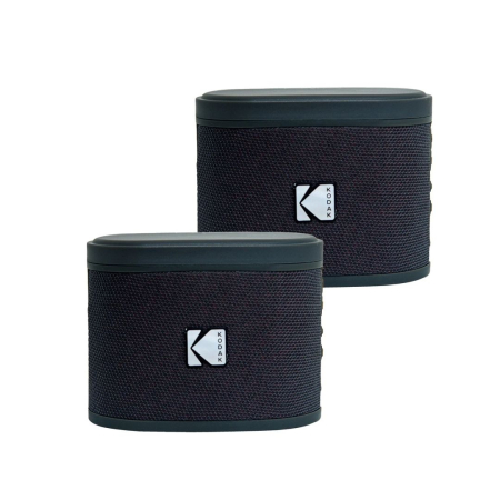 Kodak BRIXBK2 Soundbrix Mini Bluetooth Coloured Portable Two Speakers Black - BRIXBK2