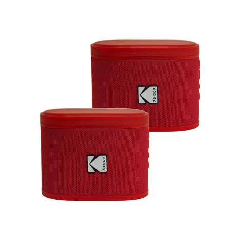 Kodak BRIXRD2 Soundbrix Mini Bluetooth Coloured Portable Two Speakers Red - KO-BRIXRD2