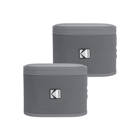 Kodak BRIXG2 Soundbrix Mini Bluetooth Coloured Portable Two Speakers Grey - KO-BRIXGR2