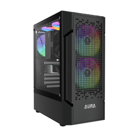 Gamdias Aura GC7 ARGB Tempered Glass Black - 16333-442E3-30000-G