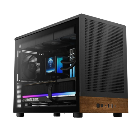 Gamdias Athena M4M Wood Tempered Glass Black/Wood - ATHENA M4M WOOD