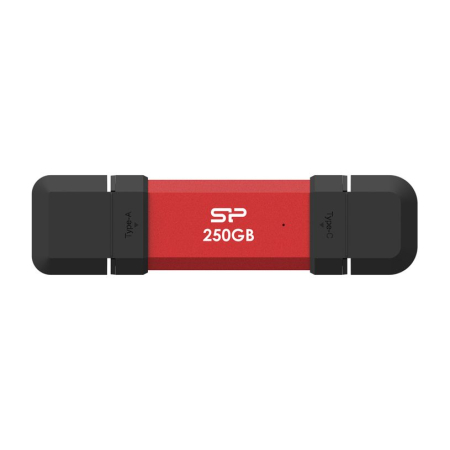 (külső) Silicon Power 250GB USB-C/USB3.2 DS72 Red - SP250GBUC3S72VPR
