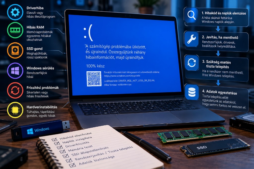 Kékhalál javítás és Windows hibák – PC szerviz Budapest